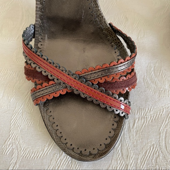 prada lizard scalloped trim cisscross sandals - Picture 8 of 11